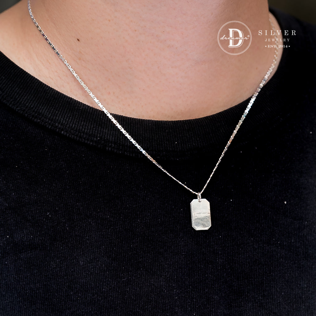 Mặt Dây Chuyền Dog Tag Khắc Chữ Dành Cho Nam - Size Nhỏ
