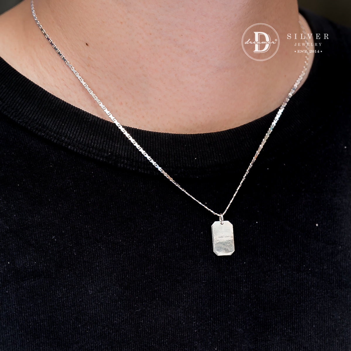 Mặt Dây Chuyền Dog Tag Khắc Chữ Dành Cho Nam - Size Nhỏ