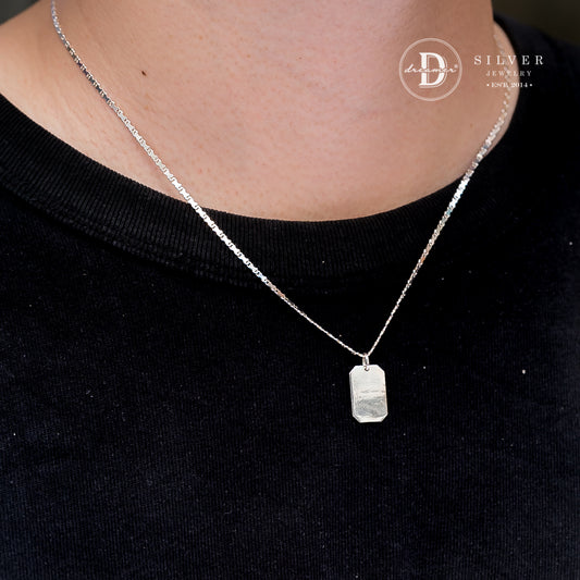Mặt Dây Chuyền Dog Tag Khắc Chữ Dành Cho Nam - Size Nhỏ