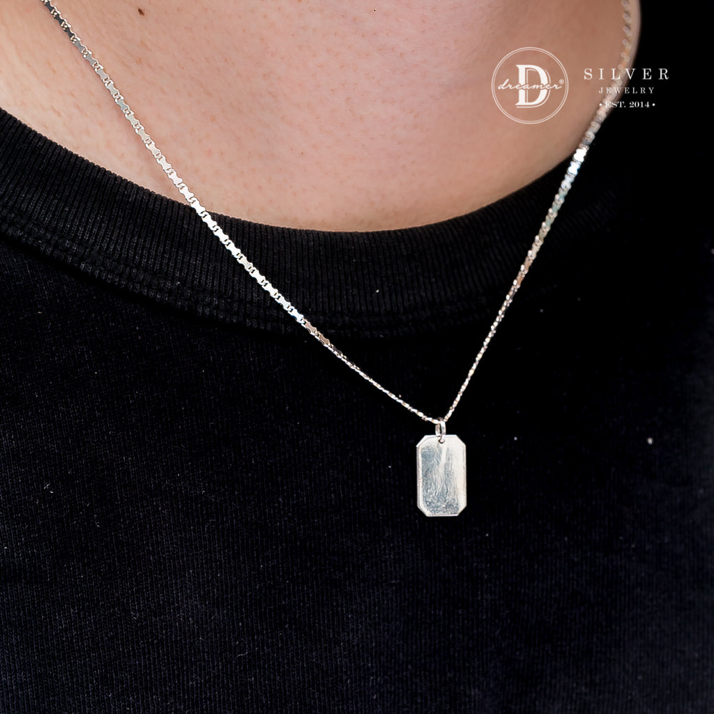 Mặt Dây Chuyền Dog Tag Khắc Chữ Dành Cho Nam - Size Nhỏ