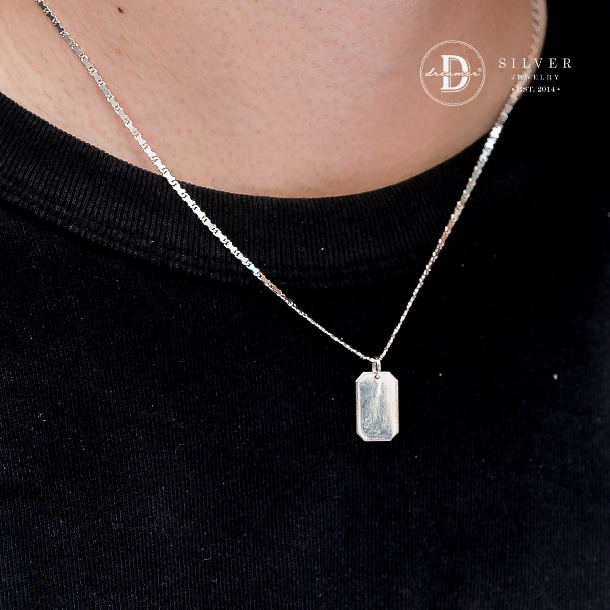 Mặt Dây Chuyền Dog Tag Khắc Chữ Dành Cho Nam - Size Nhỏ