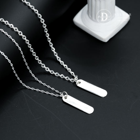 Mặt Dây Chuyền Chữ Nhật Unisex Khắc Chữ Dành Cho Nam