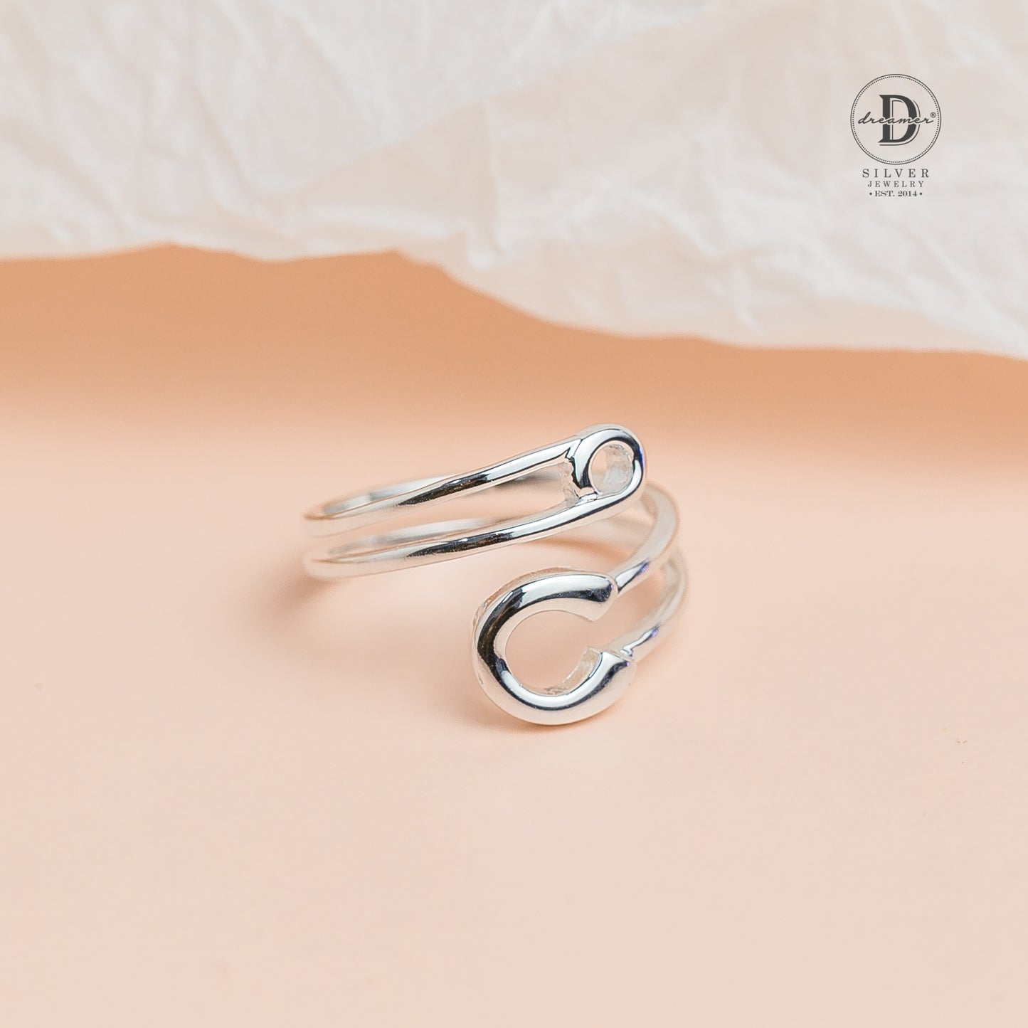 Big Pin Twist Silver Ring - Unisex 925 Silver Ring