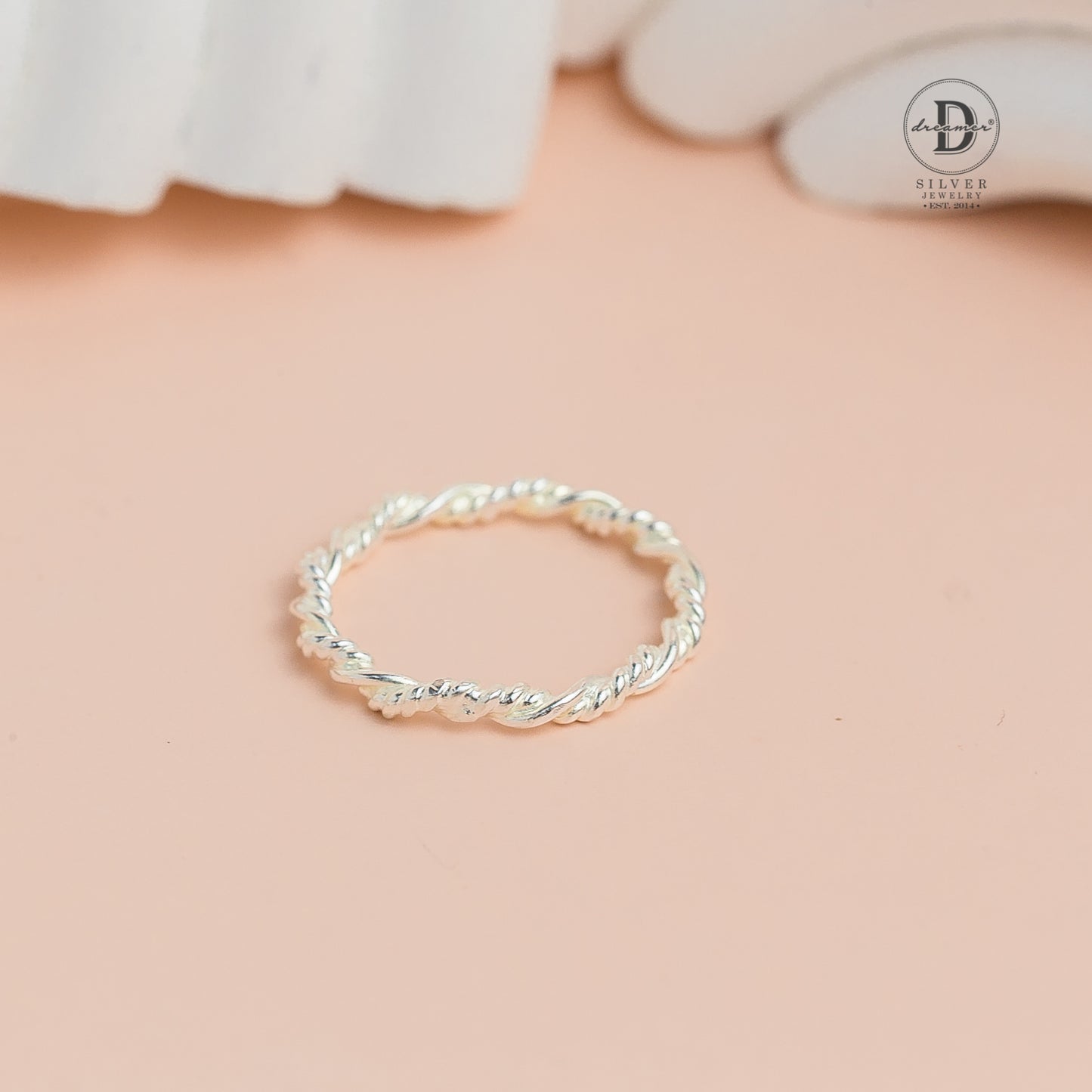 Handmade Minimal Twist Norah Sterling Silver Ring -  Nhẫn Bạc 925 Kiểu Xoắn 3 Dày Dặn 1002NT