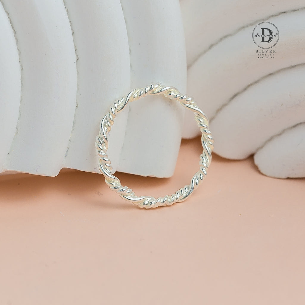 Nhẫn Xoắn 3 Đơn Giản - Handmade Minimal Triple Twist Norah Sterling Silver Ring - 1002NT