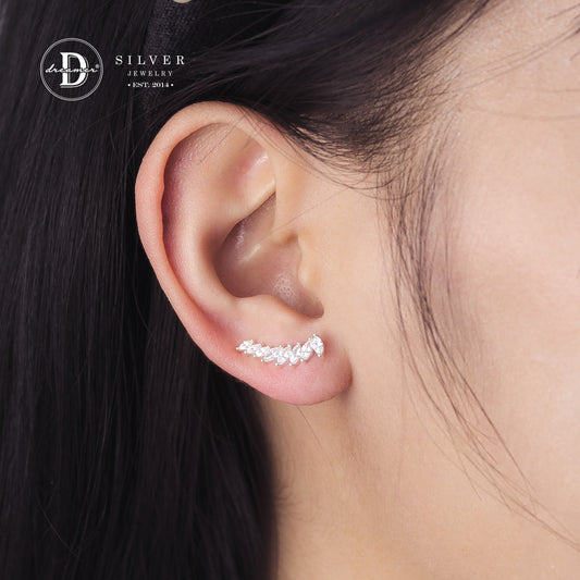 Bông Tai Xước Đá Giọt Nước Cong - Teardrop Curve Earclimbers Earrings