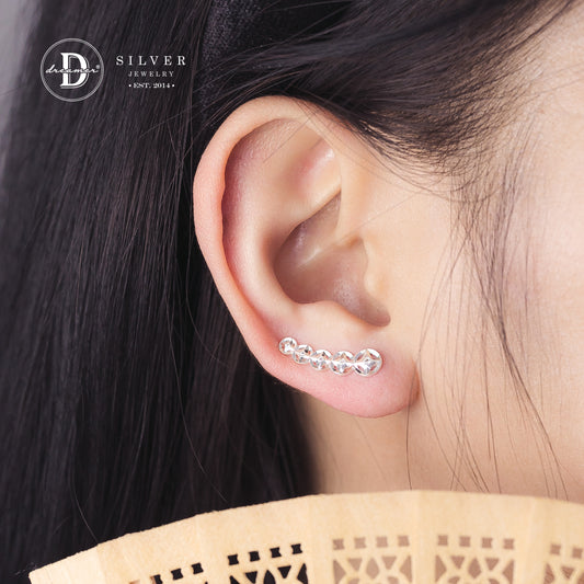 Bông Tai Earclimber 5 Kim Tiền Móc Máy - 5 Lucky Coins Earclimbers Earrings