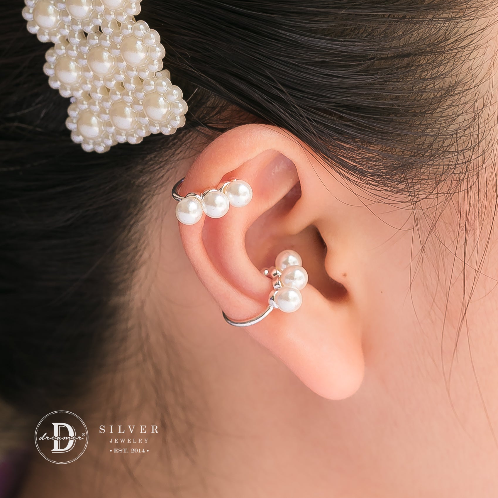 Earcuff Ngọc Trai - Bông Tai Kẹp Vành Bạc 925
