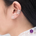 Bông Tai Khoen Ngôi Sao - Parallel Star Silver Hoops Earrings 1624BTK