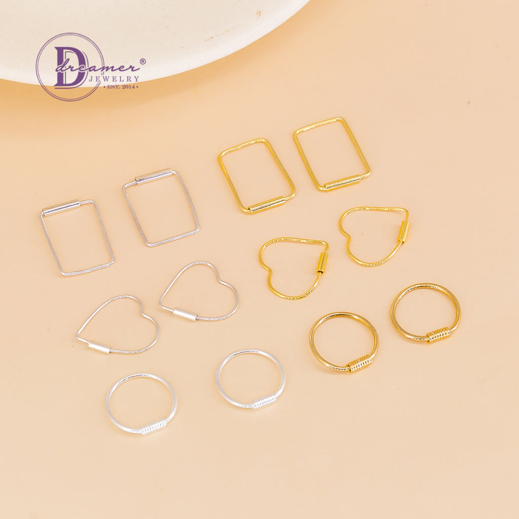 Bông Tai Khoen Hình Học Đơn Giản Minimal Bạc 925 - Minimal Geometric Hoops