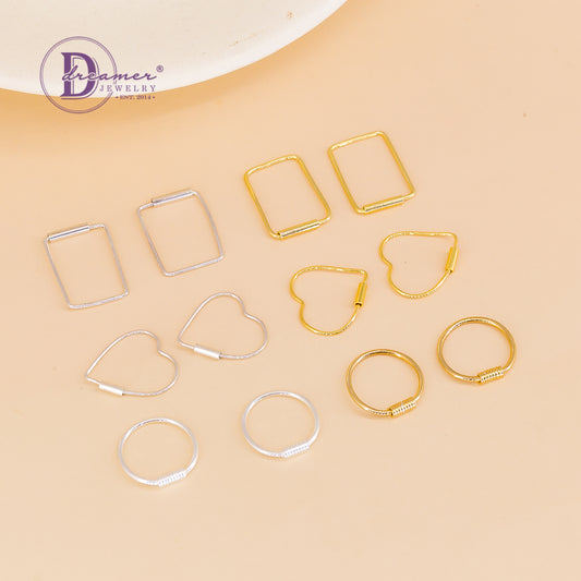 Bông Tai Khoen Hình Học Đơn Giản Minimal Bạc 925 - Minimal Geometric Hoops