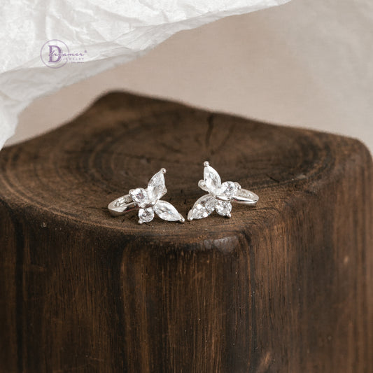 Bông Tai Khoen Charm Bướm Đá Lấp Lánh Bạc 925 - Butterfly Hoops Sterling Silver BT083