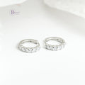 Bông Tai Khoen Tròn Đính 6 Viên Đá Bạc 925 Xi Vàng Trắng - Hoops Sterling Silver - DBT031