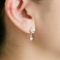 Bông Tai Khoen Bướm & 1 Viên Đá Tòn Ten - Butterfly Hoops Sterling Silver BT082