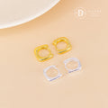Bông Tai Khoen Vuông 11mm - Minimal Balloon Square Silver Hoops 3243BTK