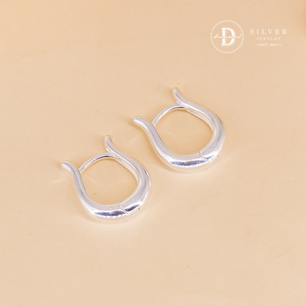 Bông Tai Khoen Dày U Oval - Minimal Balloon Oval Silver Hoops 3246BTK