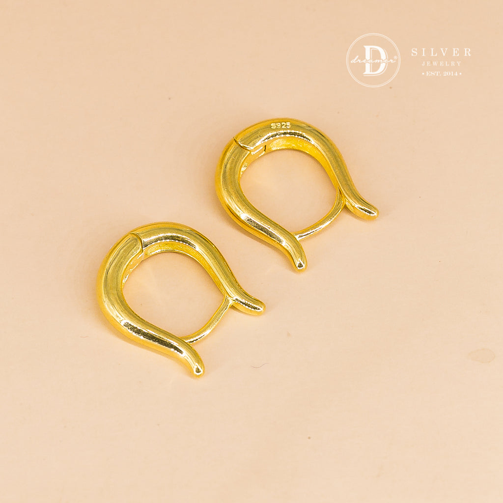Bông Tai Khoen Dày U Oval - Minimal Balloon Oval Silver Hoops 3246BTK