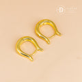 Bông Tai Khoen Dày U Oval - Minimal Balloon Oval Silver Hoops 3246BTK