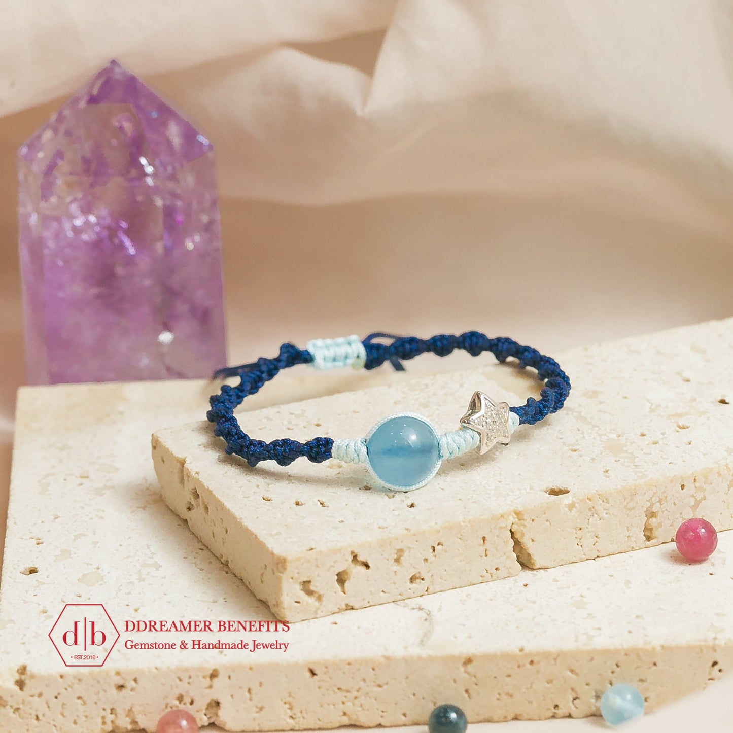 [3 MẪU] Vòng thắt thủ công charm bạc 925 & đá thiên nhiên đủ màu sắc - Natural Stone Handmade Braid Bracelets