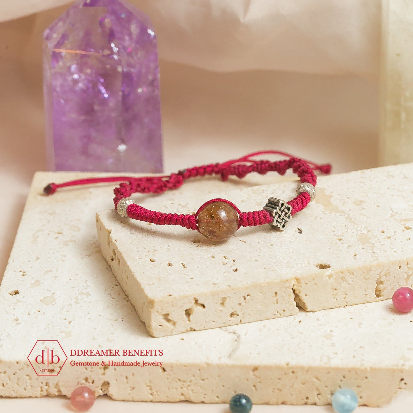 [3 MẪU] Vòng thắt thủ công charm bạc 925 & đá thiên nhiên đủ màu sắc - Natural Stone Handmade Braid Bracelets