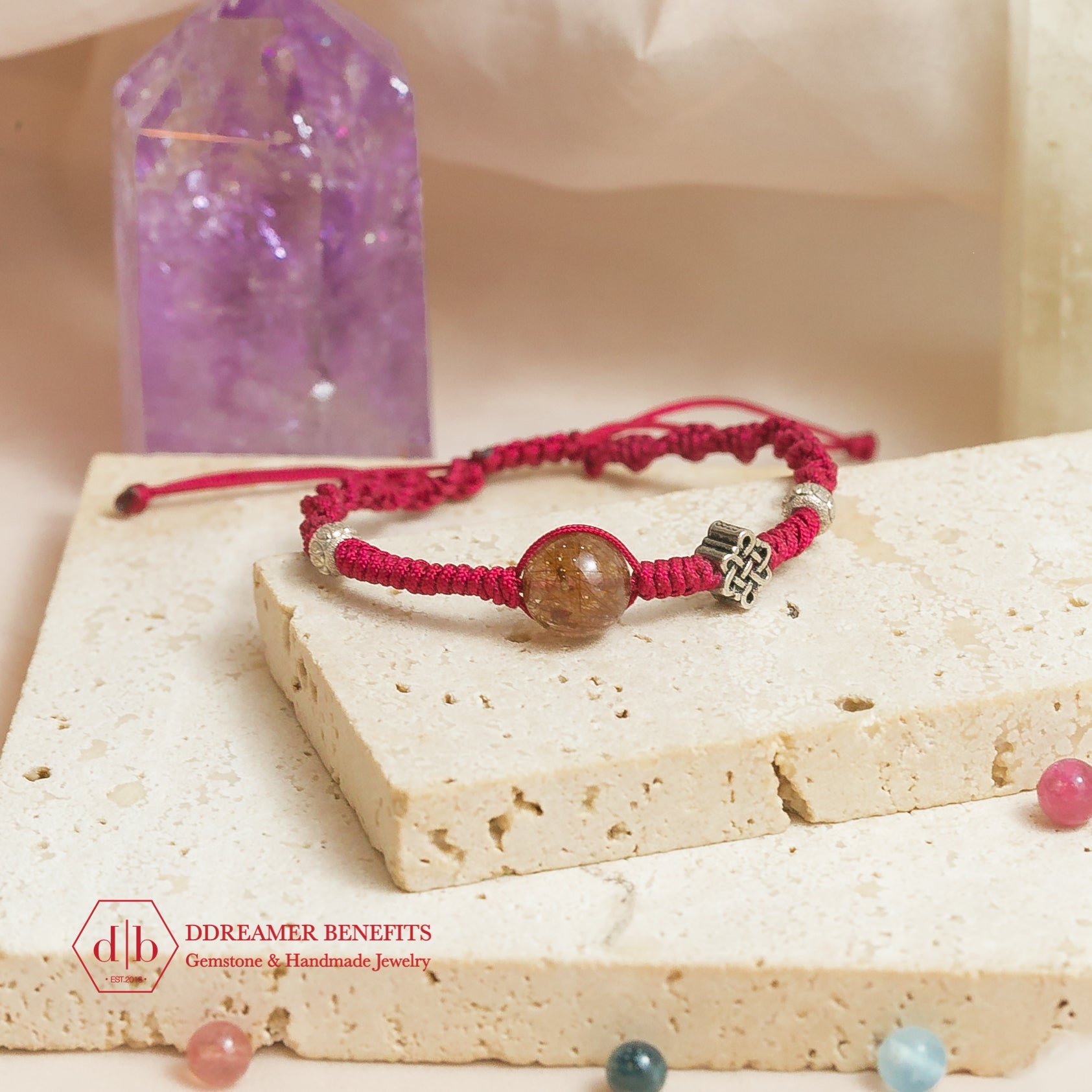 [3 MẪU] Vòng thắt thủ công charm bạc 925 & đá thiên nhiên đủ màu sắc - Natural Stone Handmade Braid Bracelets