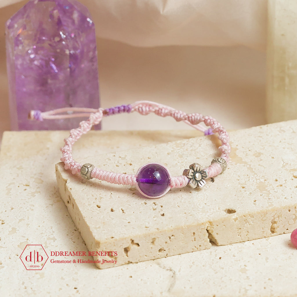 [3 MẪU] Vòng thắt thủ công charm bạc 925 & đá thiên nhiên đủ màu sắc - Natural Stone Handmade Braid Bracelets