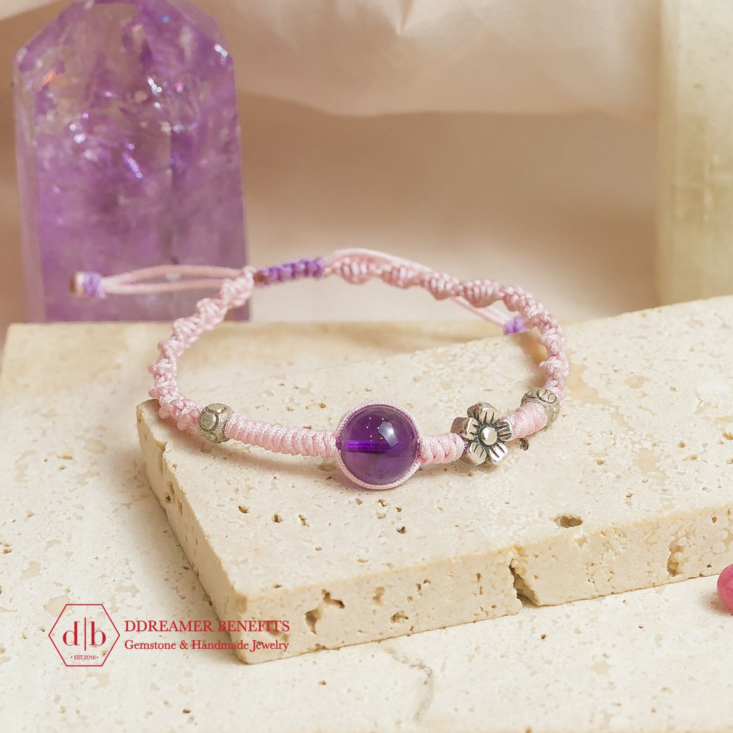 [3 MẪU] Vòng thắt thủ công charm bạc 925 & đá thiên nhiên đủ màu sắc - Natural Stone Handmade Braid Bracelets