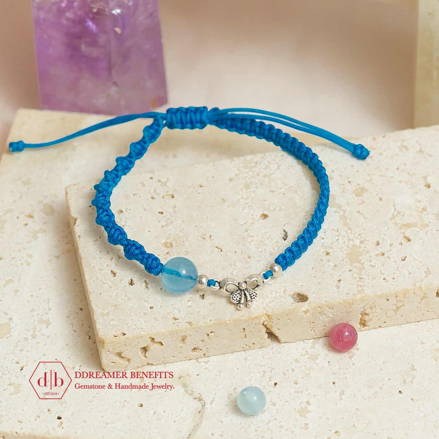 [3 MẪU] Vòng thắt thủ công charm bạc 925 & đá thiên nhiên đủ màu sắc - Natural Stone Handmade Braid Bracelets