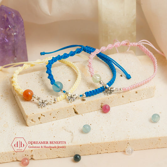 [3 MẪU] Vòng thắt thủ công charm bạc 925 & đá thiên nhiên đủ màu sắc - Natural Stone Handmade Braid Bracelets