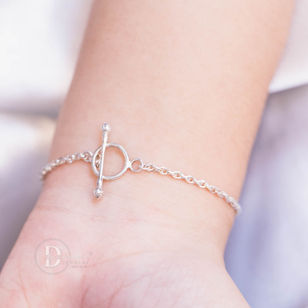 Lắc Tay Bạc 925 Thạch Anh Hồng Dáng Lu Thống - Charm Trái Tim