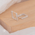 Square Hoops Earrings Sterling Silver 3163BTK