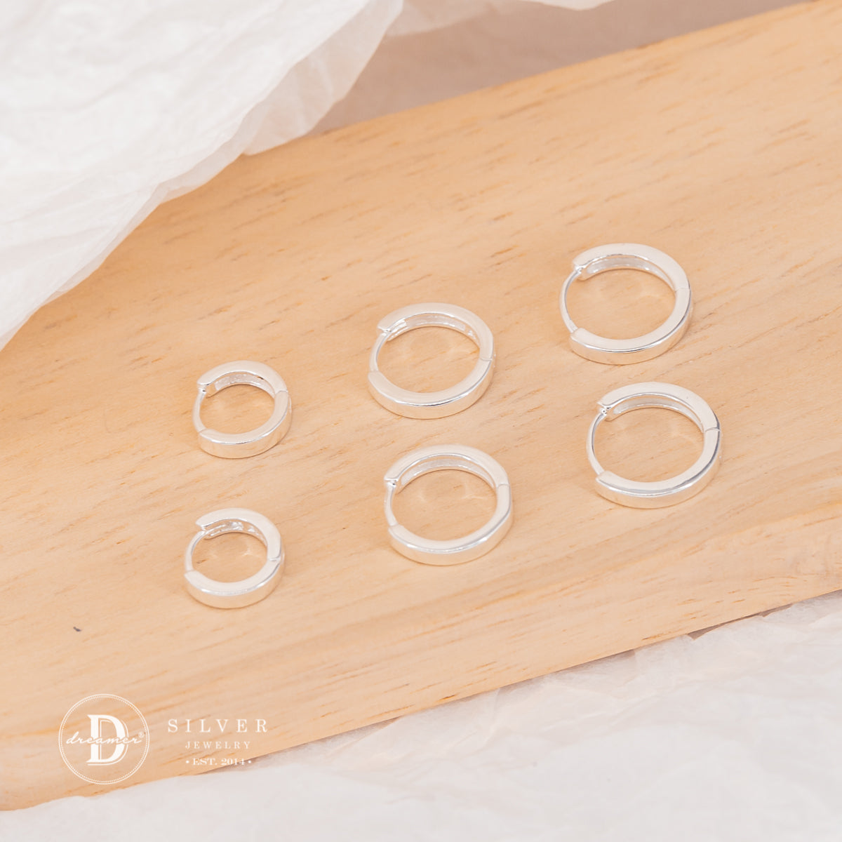 Bông Tai Khoen Tròn Trơn Unisex Đủ Size - Tube Huggie Hoops Earrings Sterling Silver