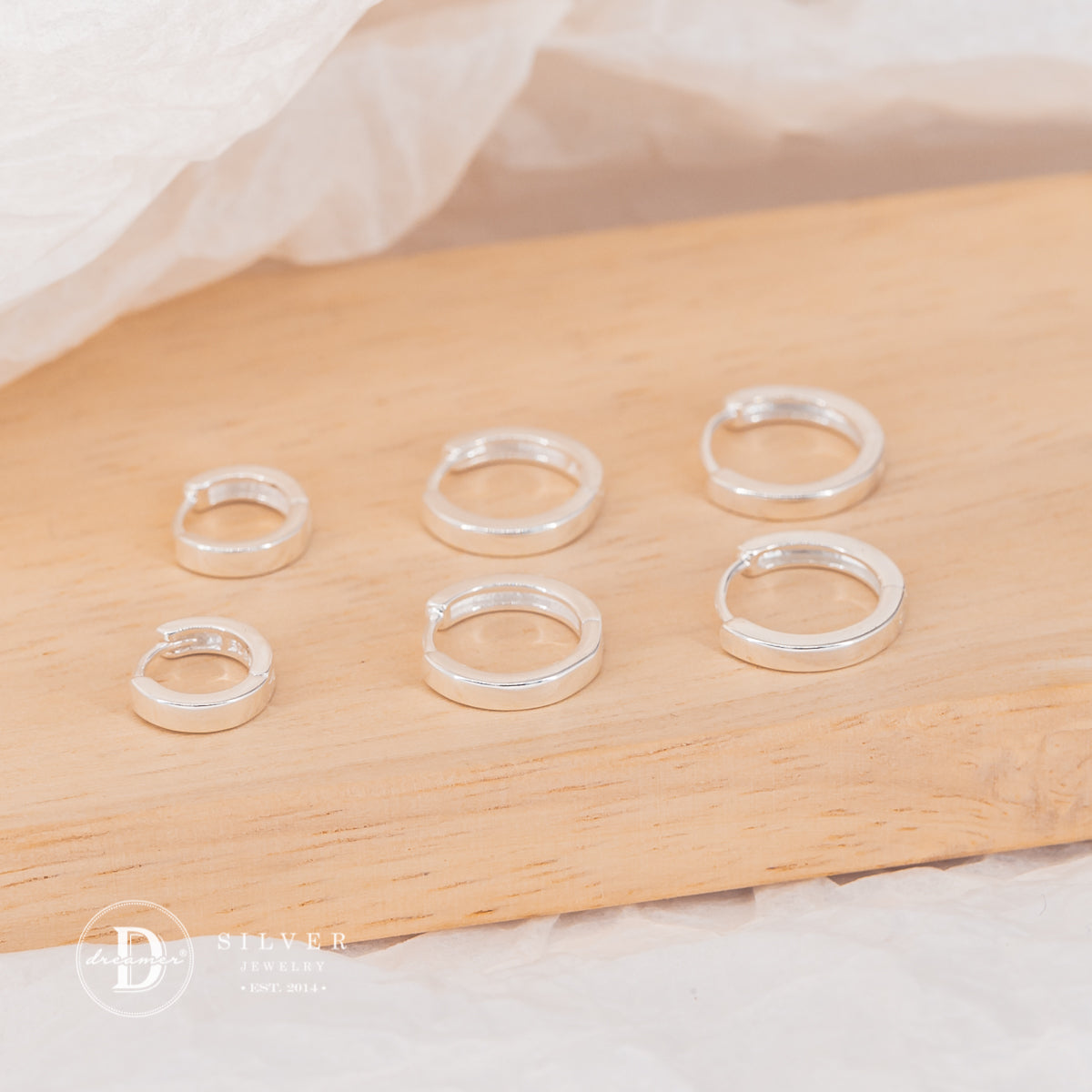 Bông Tai Khoen Tròn Trơn Unisex Đủ Size - Tube Huggie Hoops Earrings Sterling Silver