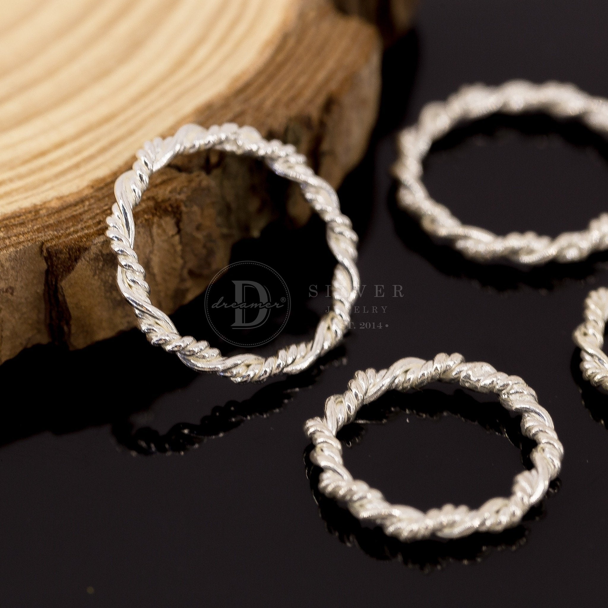 Nhẫn Xoắn 3 Đơn Giản - Handmade Minimal Triple Twist Norah Sterling Silver Ring - 1002NT