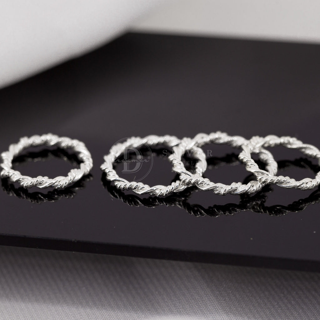 Nhẫn Xoắn 3 Đơn Giản - Handmade Minimal Triple Twist Norah Sterling Silver Ring - 1002NT