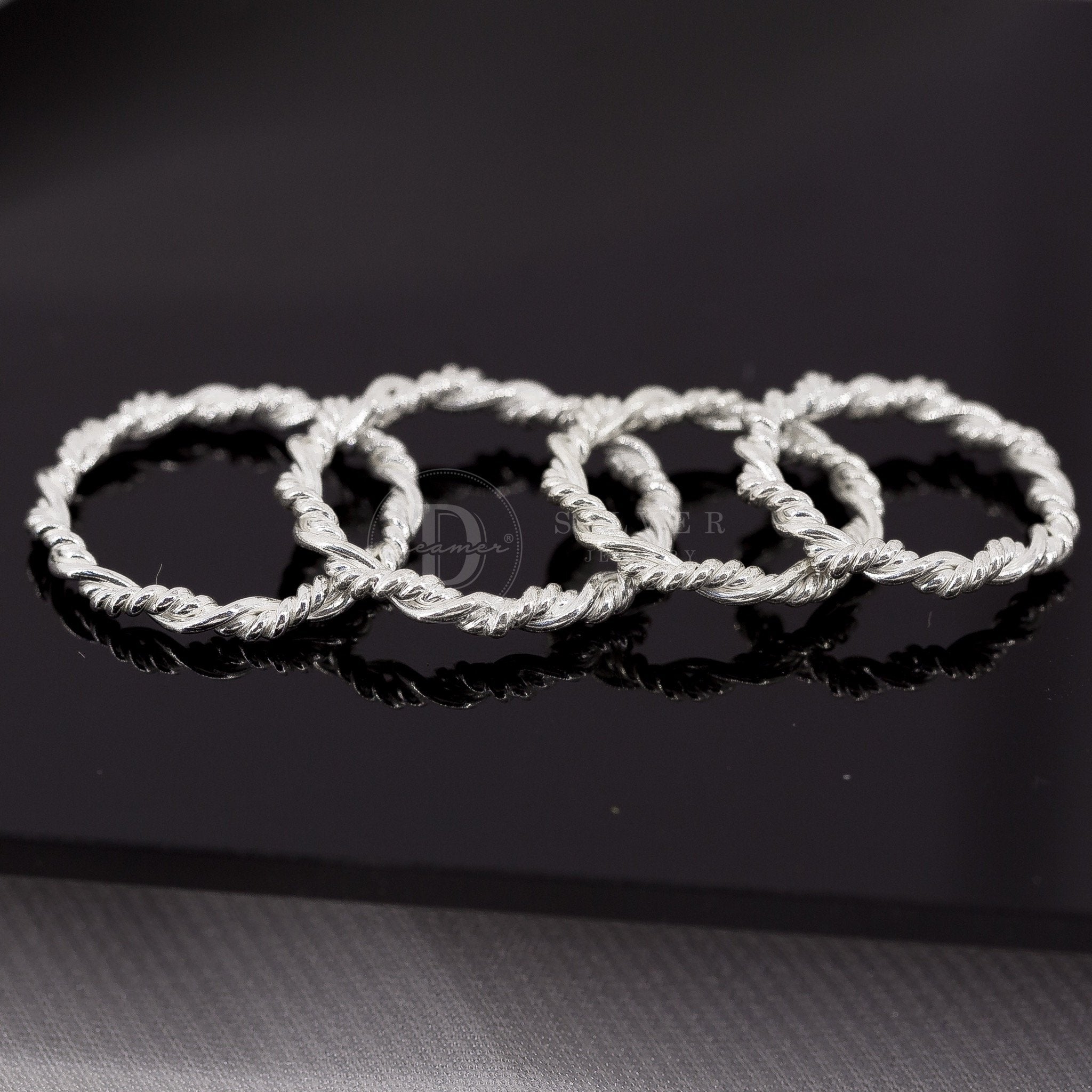 Nhẫn Xoắn 3 Đơn Giản - Handmade Minimal Triple Twist Norah Sterling Silver Ring - 1002NT