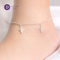 Sparkling Bow Silver Anklet Sterling Silver P548LCH