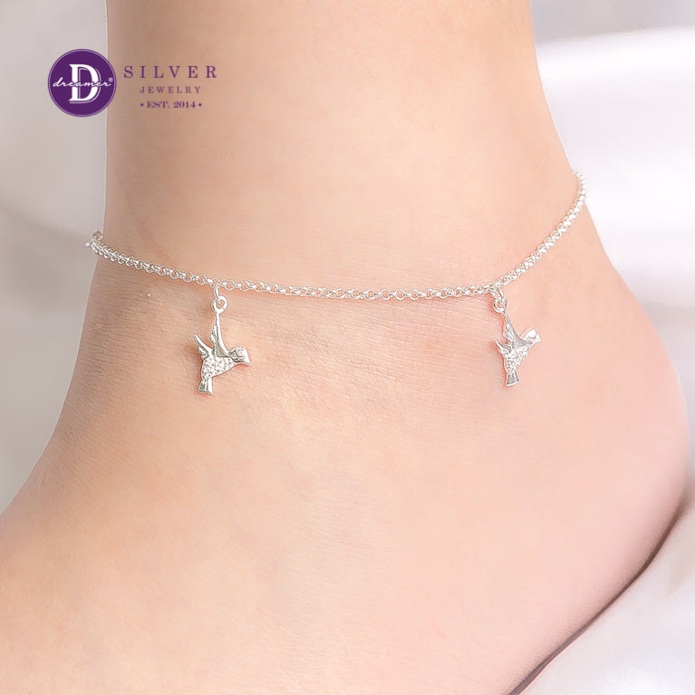 Lắc Chân Chú Chim Đính Đá Bạc 925 - Bird Silver Anklet Sterling Silver 164LCH