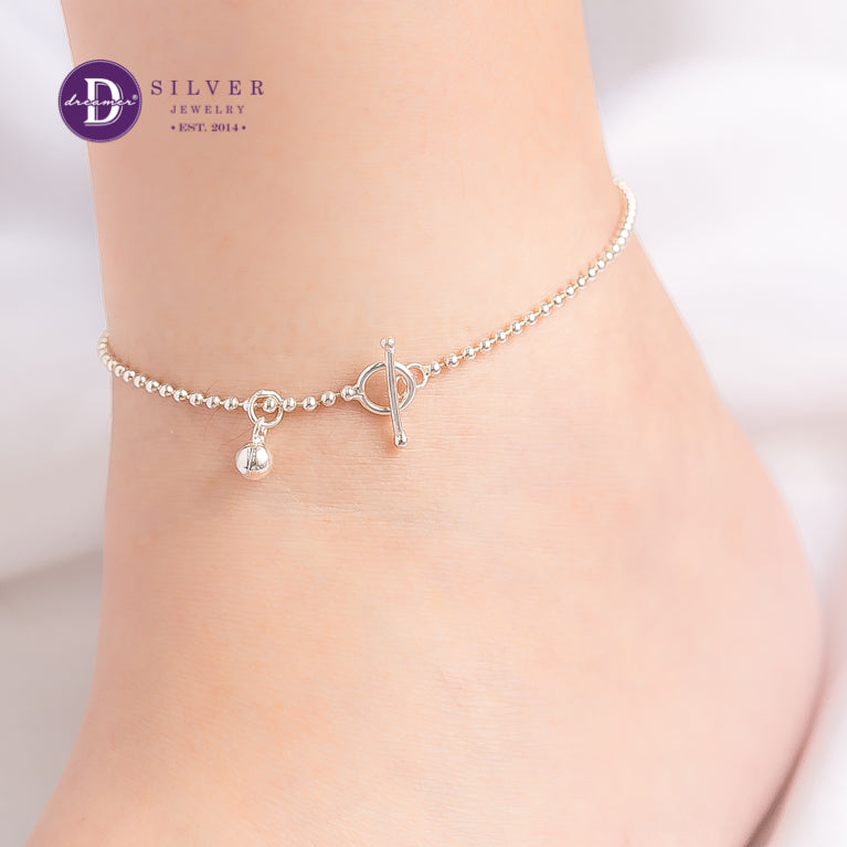 Sparkling Bow Silver Anklet Sterling Silver P548LCH