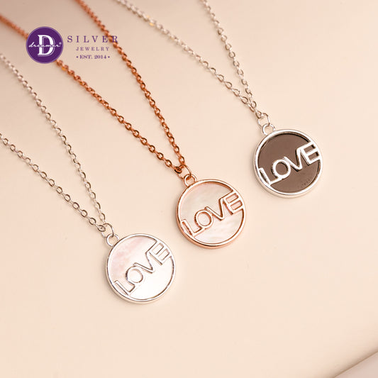 Dây Chuyền Chữ LOVE Bạc 925 - LOVE Circle Pendant Sterling Silver Necklace