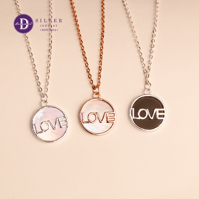 Dây Chuyền Chữ LOVE Bạc 925 - LOVE Circle Pendant Sterling Silver Necklace