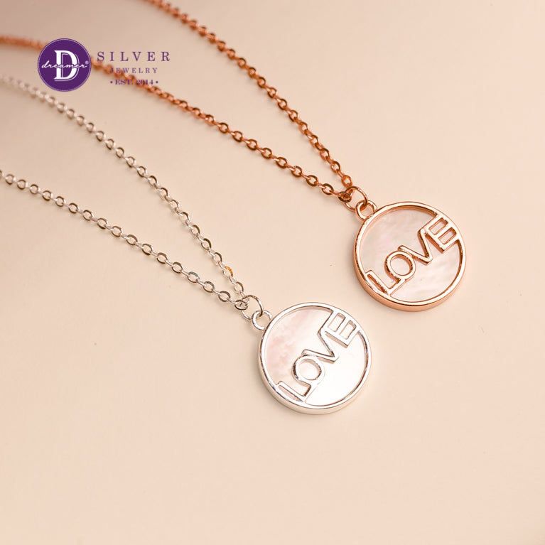 Dây Chuyền Chữ LOVE Bạc 925 - LOVE Circle Pendant Sterling Silver Necklace