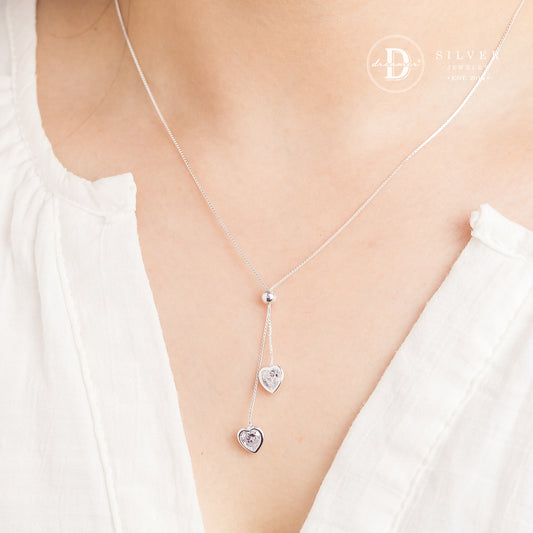 Dây Chuyền Đá Trái Tim Trắng Bạc 925 - White Heart Stone Silver Necklace 1205DCH
