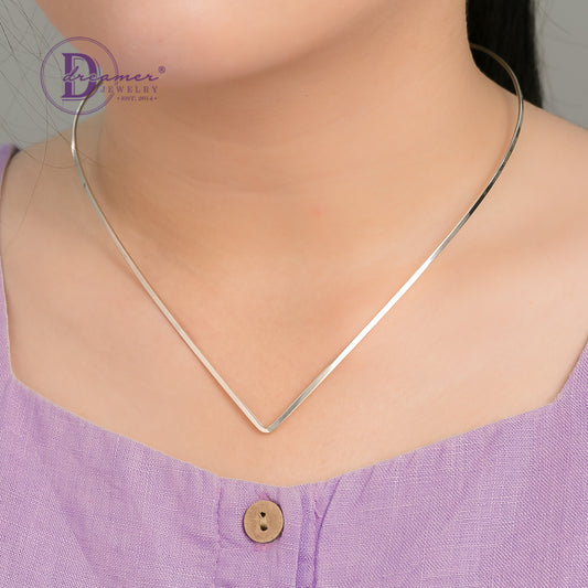Kiềng Cổ Chữ V Bạc 925 - V Neck Silver Neck Bangle