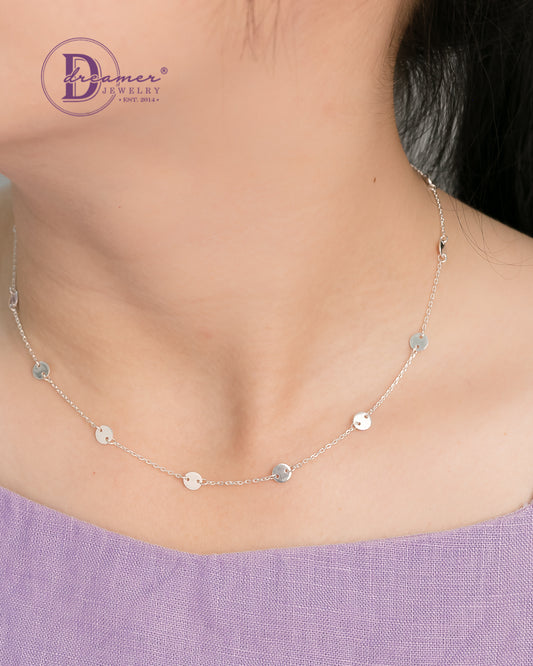 Dây Chuyền Choker Mặt Tròn Bạc 925 - Minimal Choker Sterling Silver Necklace