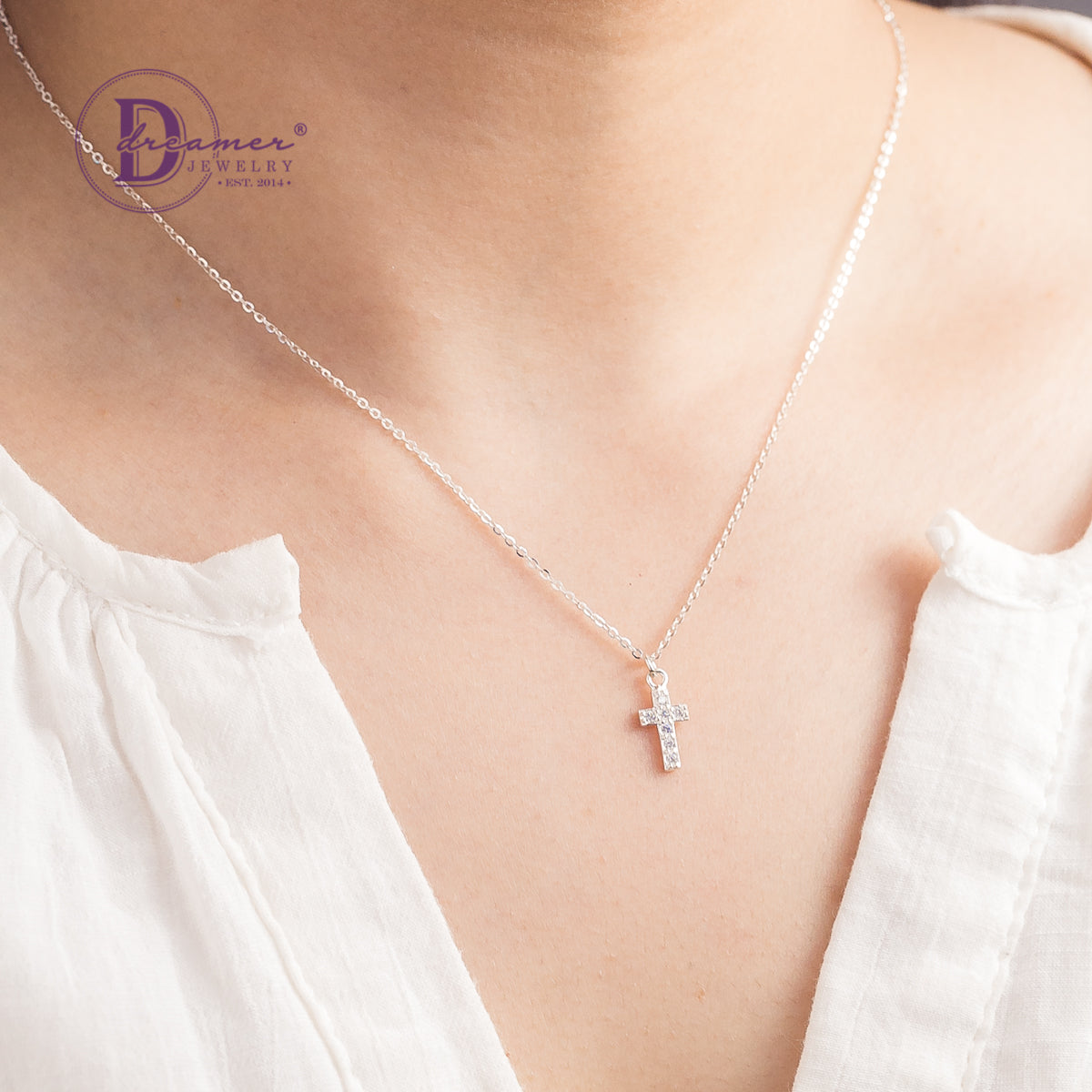 Dây Chuyền Thánh Giá Đính Đá - Small Sparkling Cross Silver Necklace