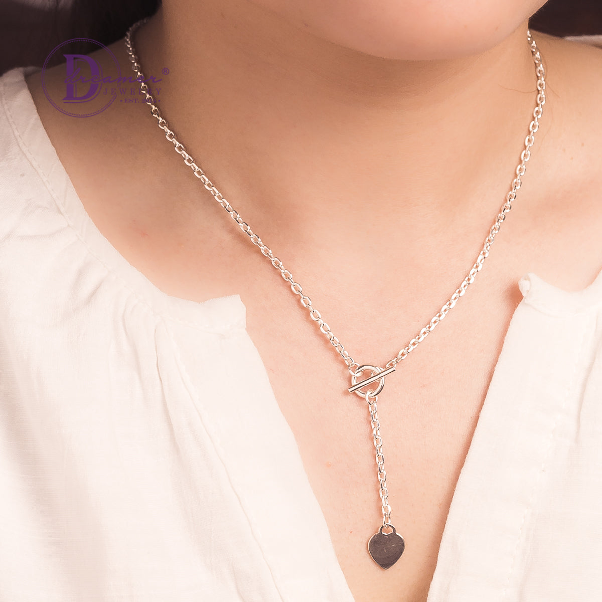 Dây Chuyền Khoá Trái Tim Dây Xích Dày Bạc 925 - Chloe Heart Lock Thick Silver Chain Necklace