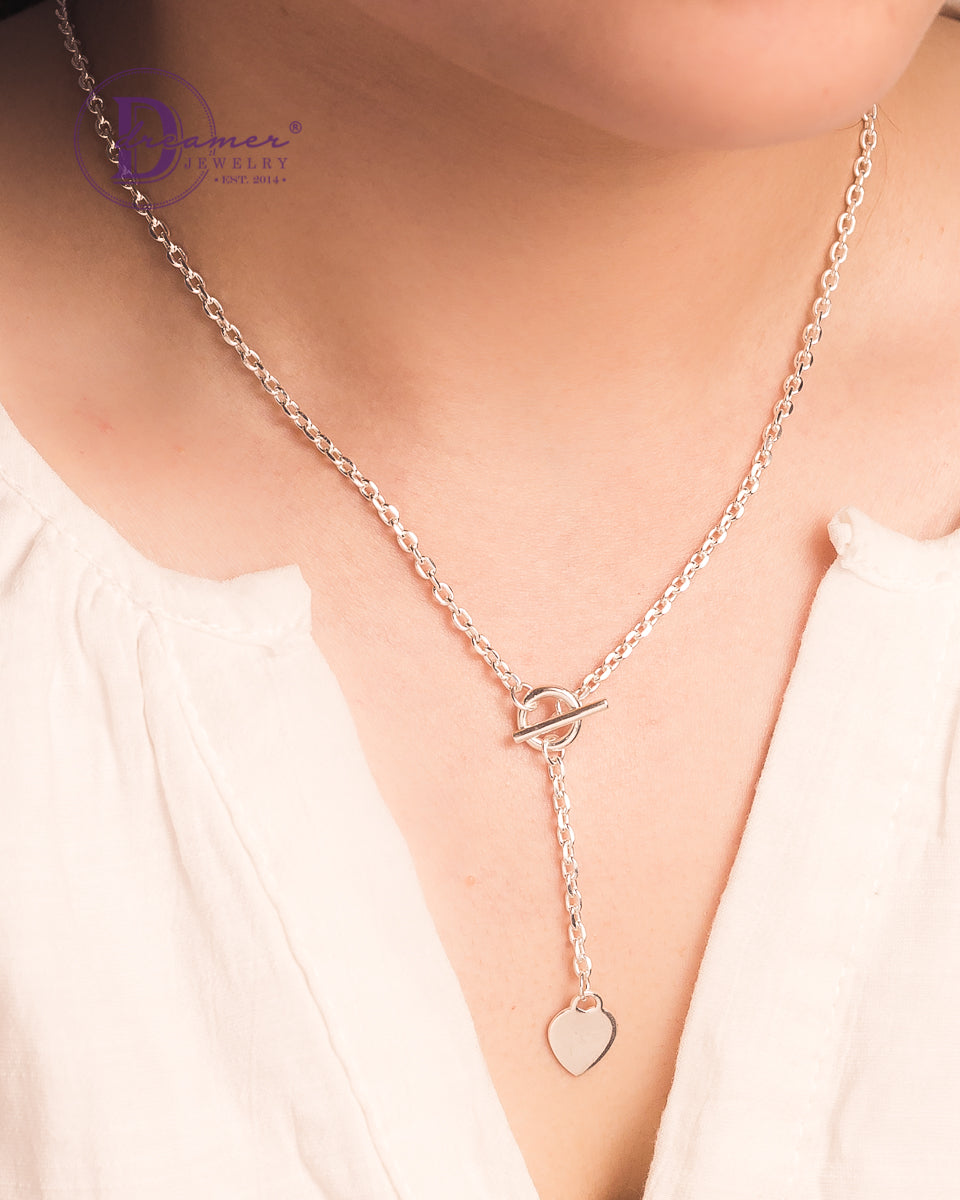 Dây Chuyền Khoá Trái Tim Dây Xích Dày Bạc 925 - Chloe Heart Lock Thick Silver Chain Necklace