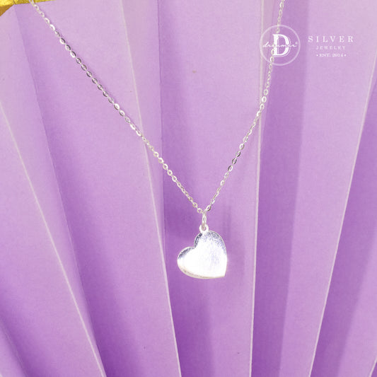 Dây Chuyền Trái Tim Trơn Khắc Chữ Theo Yêu Cầu