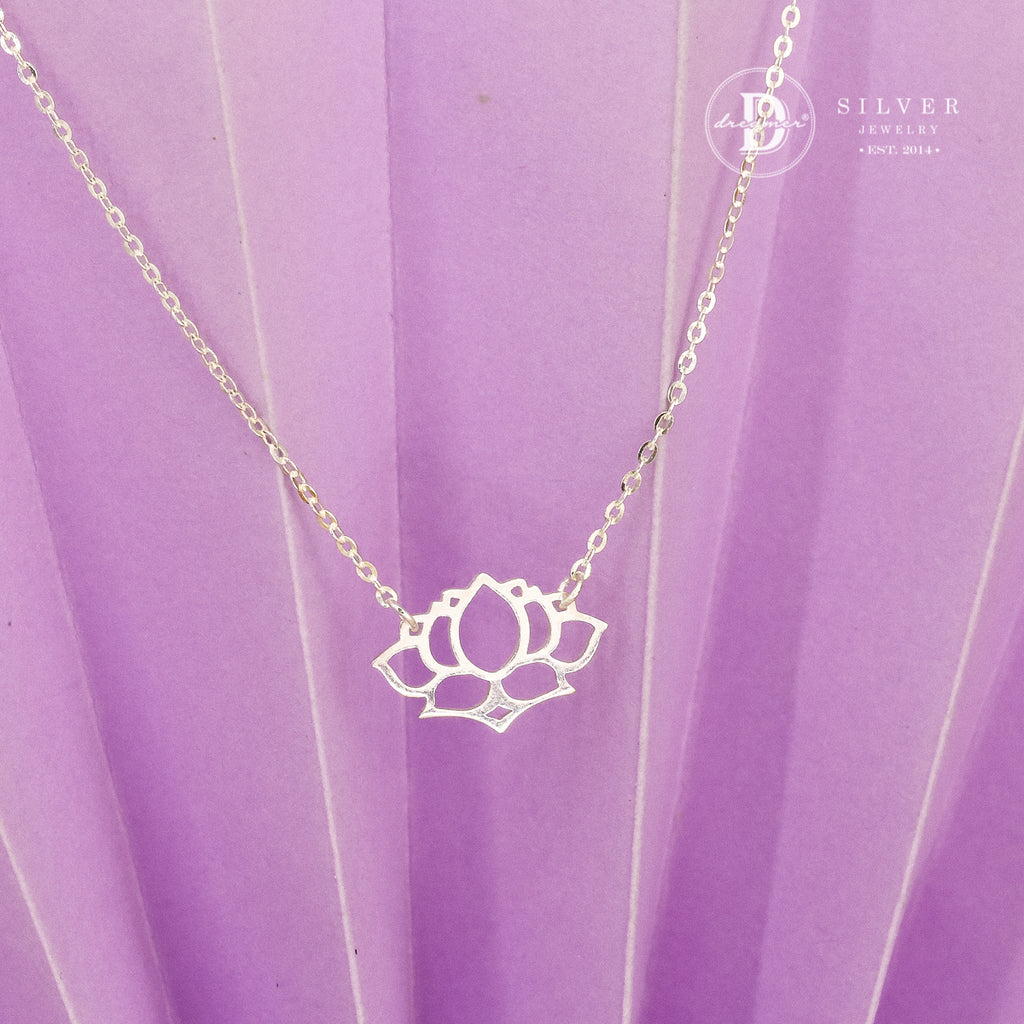 Mekong Delta Blooming Lotus Sterling Silver Necklace